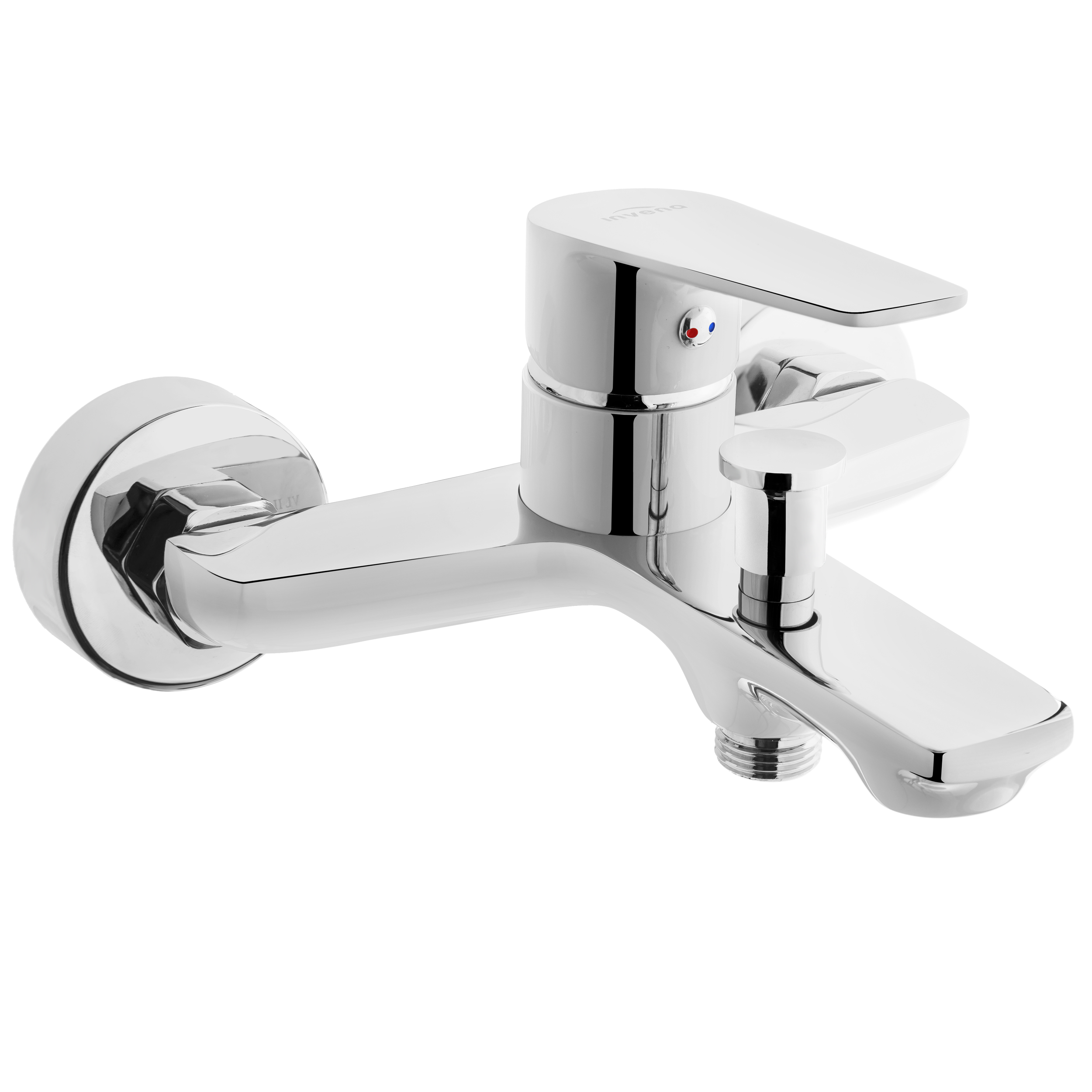 Bateria Wannowa Ścienna Kran do Wanny Jednouchwytowa INVENA Dokos Chrom