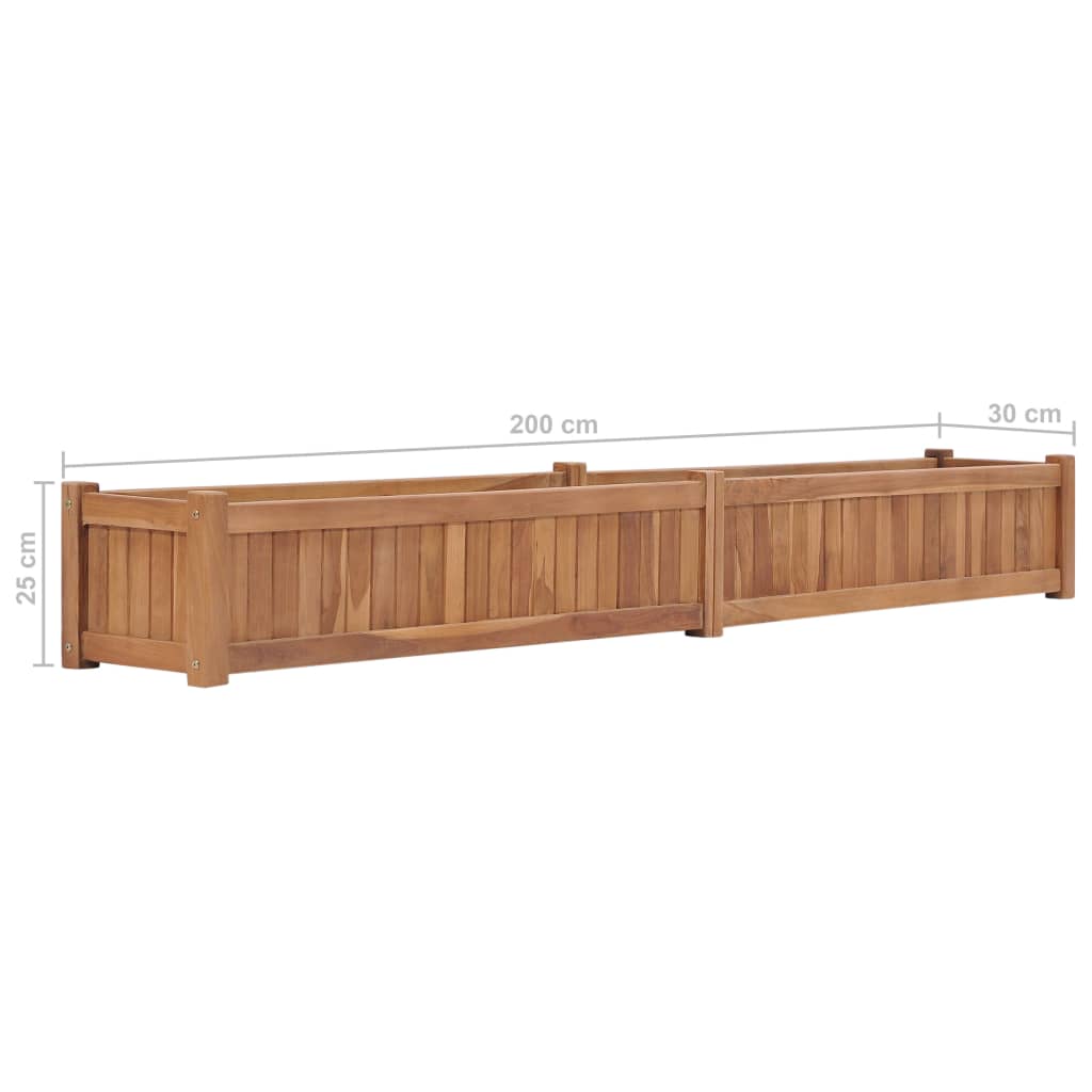 Jardinière，Bac à fleurs 200x30x25 cm Bois de teck solide CWV61429 - 6