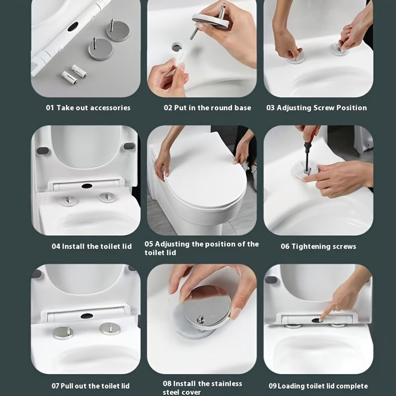 Sedile WC a U spesso, design con chiusura lenta e silenziosa, coperchio di ricambio per toilette - 5