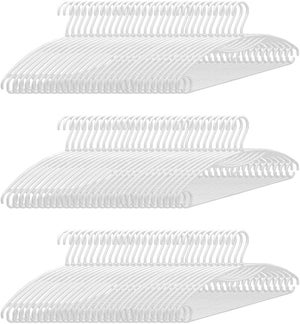 com-four® 50x Appendiabiti neri con gancio girevole - Appendiabiti per vestiti con superficie antiscivolo e asta per pantaloni, 41 cm di larghezza (50 pezzi - nero