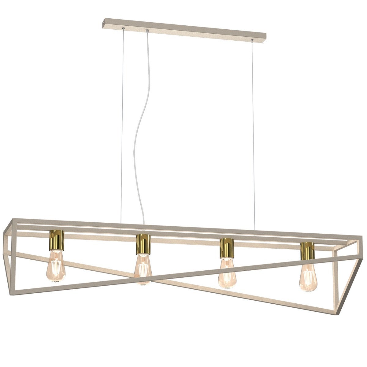 Lampa wisząca Gote złoty połysk 4xE27x15W industrialna wym: 125 x 100 x 25 cm metal Luminex