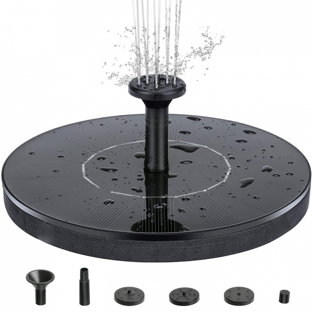 Pompe de fontaine solaire, caractéristiques d'eau à énergie solaire, pompe de bassin solaire flottante pour bain d'oiseaux, piscine et aquarium, 13 cm
