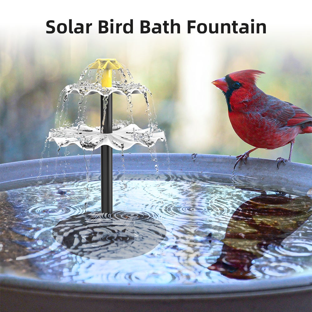 Pompe solaire 4W pour fontaine à eau avec 9 buses, idéale pour les bains d'oiseaux, les bassins de jardin, les piscines et les aquariums - 2