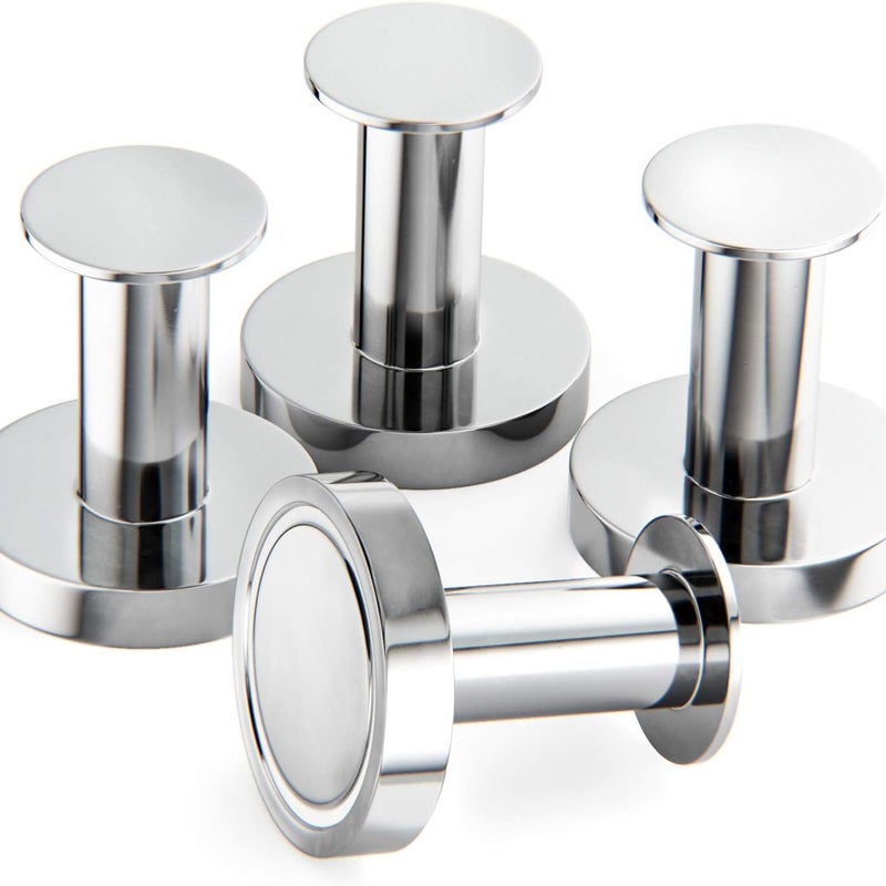 Srebrny magnetyczny wieszak na ubrania do wieszania ubrań i toreb, 4 niezwykle mocne haki ścienne, wieszak na ubrania na drzwi z metalowym magnesem