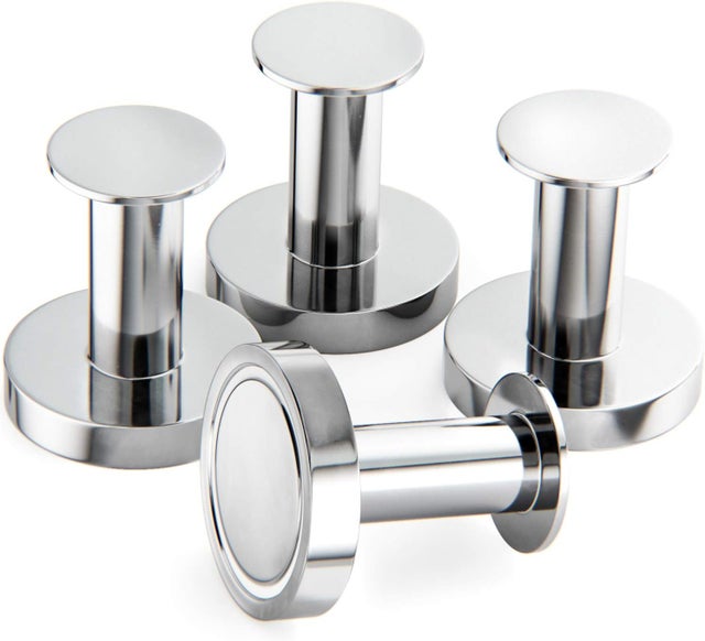 Appendiabiti magnetico argentato per appendere cappotti e borse, 4 ganci da parete estremamente resistenti, attaccapanni per porta con raro magnete in