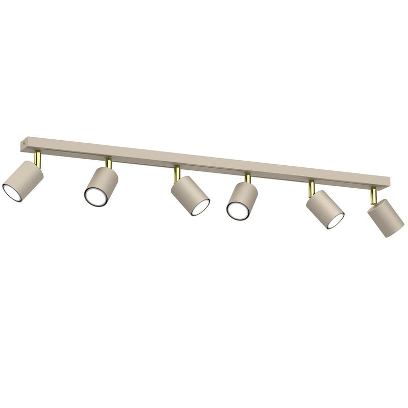 Reflektor sufitowy spot natynkowy Striper listwa kremowo-złoty połysk 6xGU10x8W wym: 14,5 x 80 x 5,5 cm metal Luminex