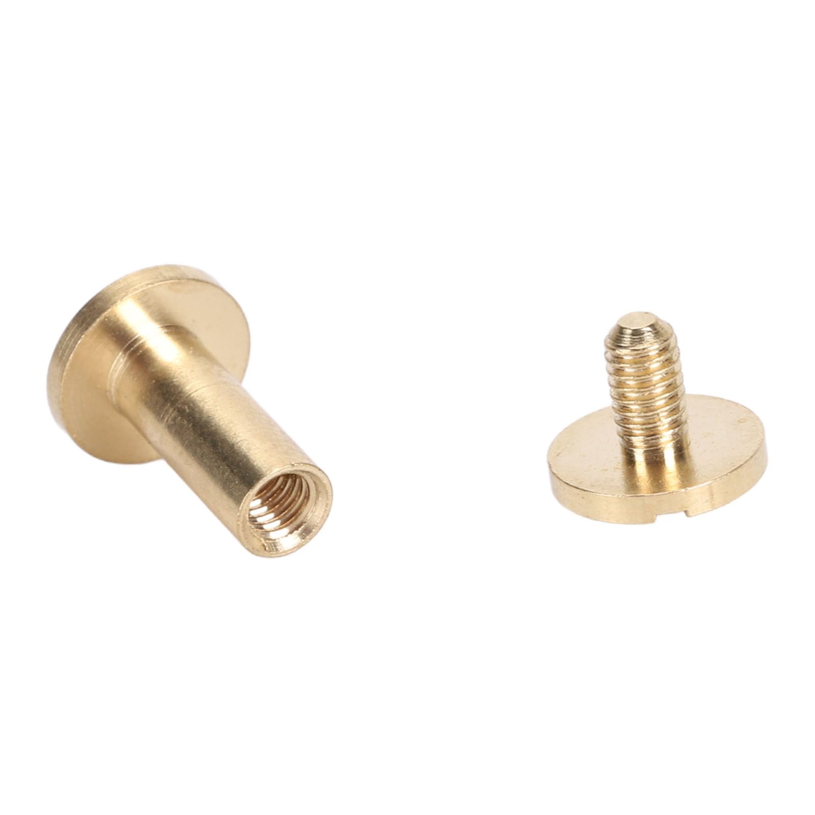 Lot De 10 Rivets à Vis Laiton - Tête Ronde 8mm - Neuf - Zerberus