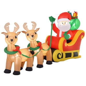 VEYLIN Festone Natalizio Con Renna E Slitta Di Babbo Natale – 8 Pezzi + Slitta
