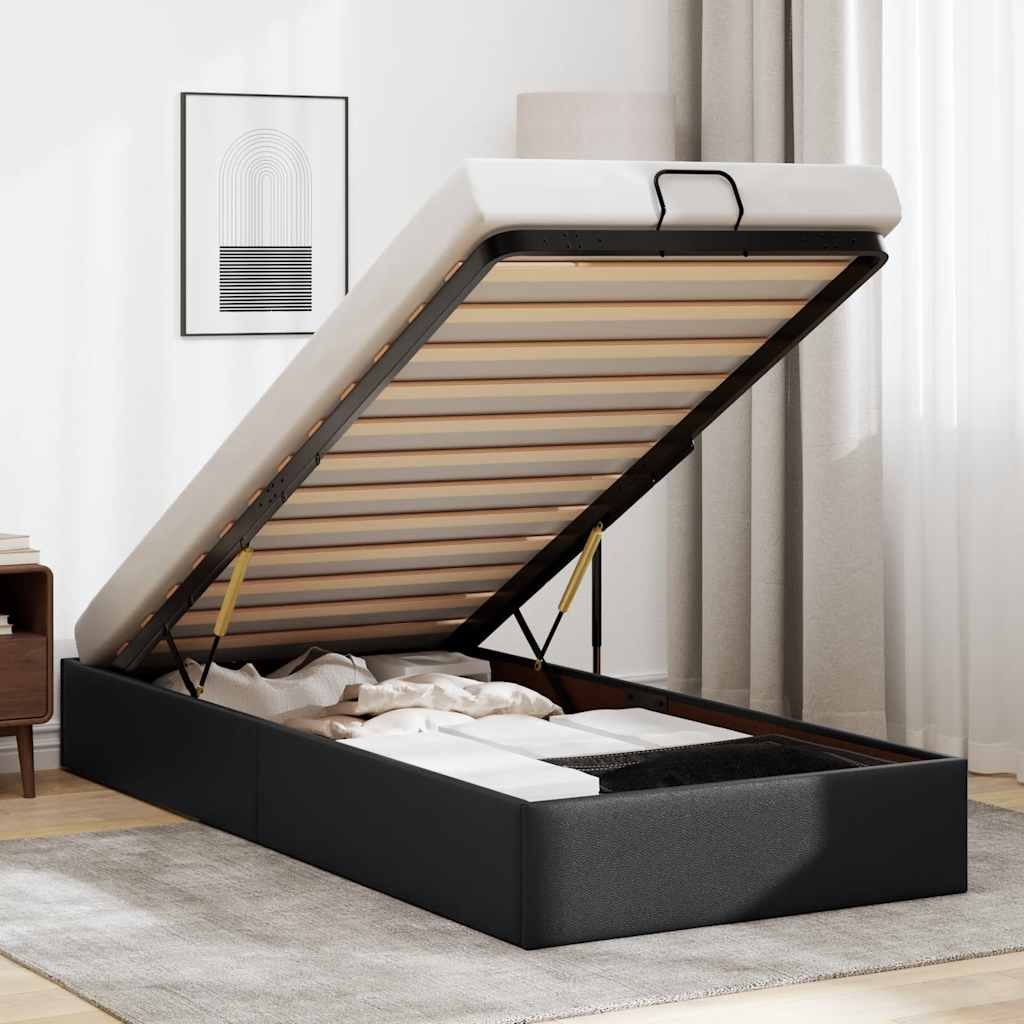 Vidaxl Estructura De Cama Otomana Sin Colchón 90X190 Cm Negro , Leroy Merlin