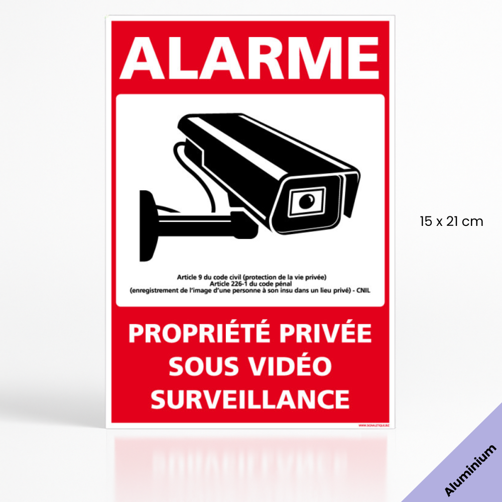 2 Pièces Panneau Propriété Privée Sous Surveillance Vidéo 24H /24 25 X