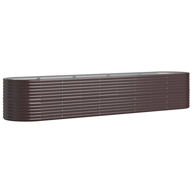 VidaXL Letto Da Giardino In Acciaio Verniciato 152x40x68 Cm – Marrone, Resistente Agli Agenti Atmosferici