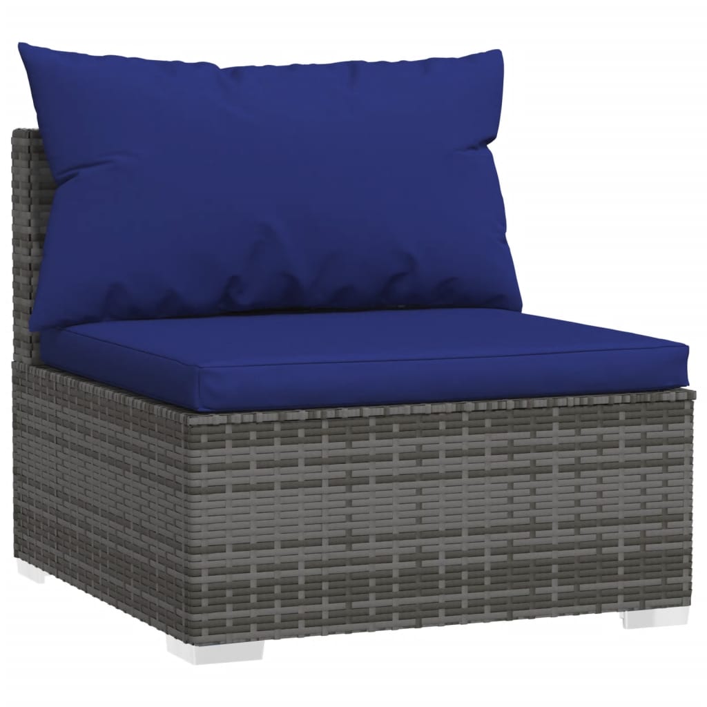 Maison Exclusive - Set Divani da Giardino 9 pz con Cuscini in Polyrattan Grigio - 3