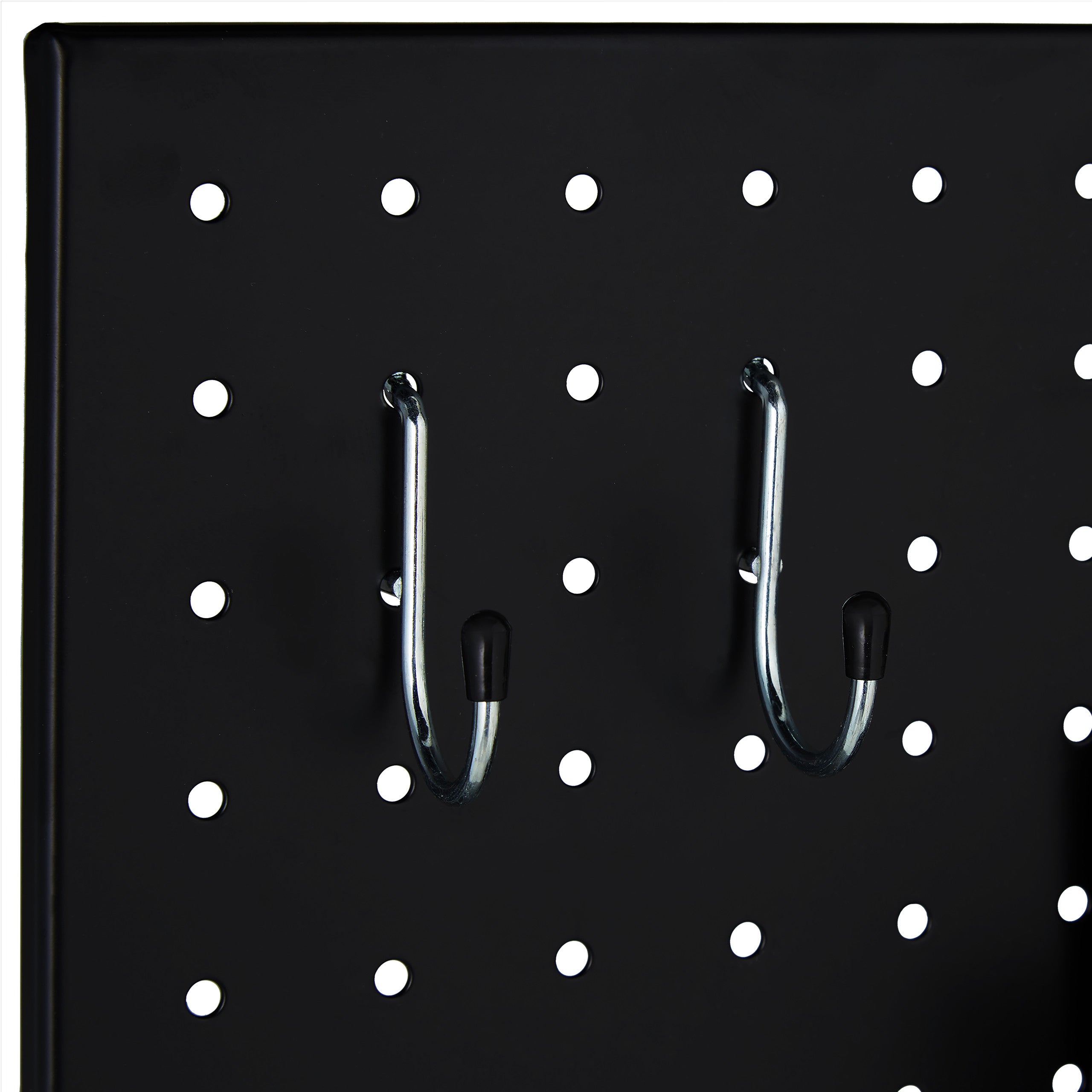 Parede de ferramentas, painel metálico 45 x 45 cm, conjunto de 9 peças para organização, preto, Relaxdays - 7