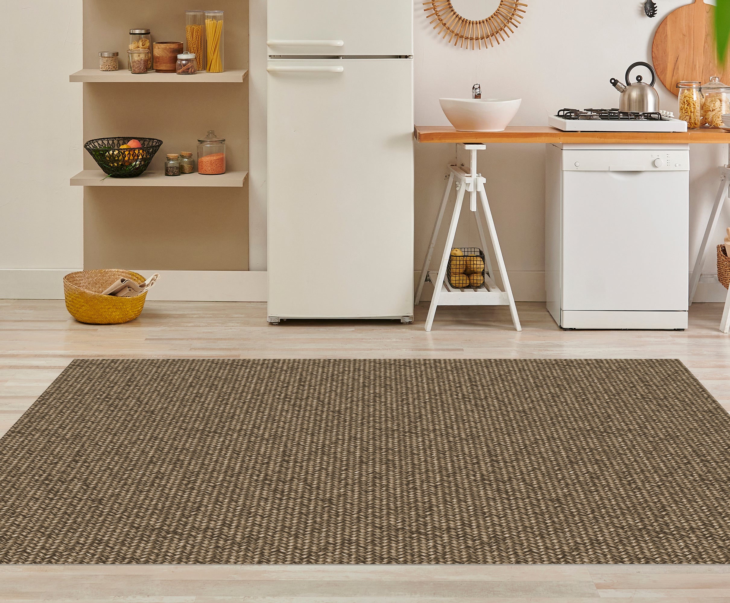 Tapis antidérapant en vinyle Chaib 66x150 cm - PVC imprimé, lavable, ignifuge, pour le salon ou la cuisine - 5