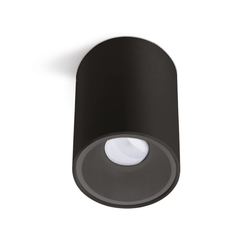 Reflektor sufitowy spot natynkowy Kivi okrągły czarny 1xGU10x35W wym: 14 x 9,7 x 9,7 cm aluminium Kobi