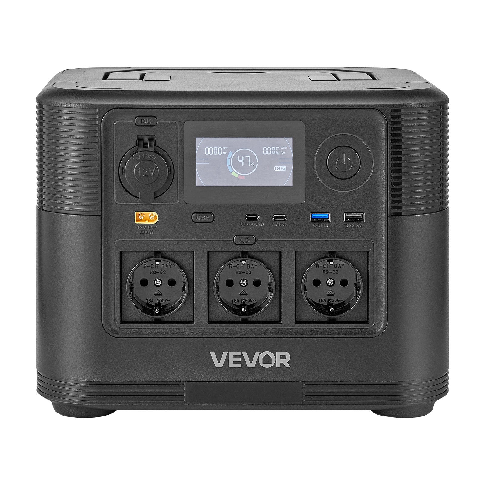 Estação elétrica portátil VEVOR, gerador solar portátil de 1200 W, painel solar de 200 W, bateria de reserva LiFePO4 de 806 Wh, com 9 portas de saída - 9