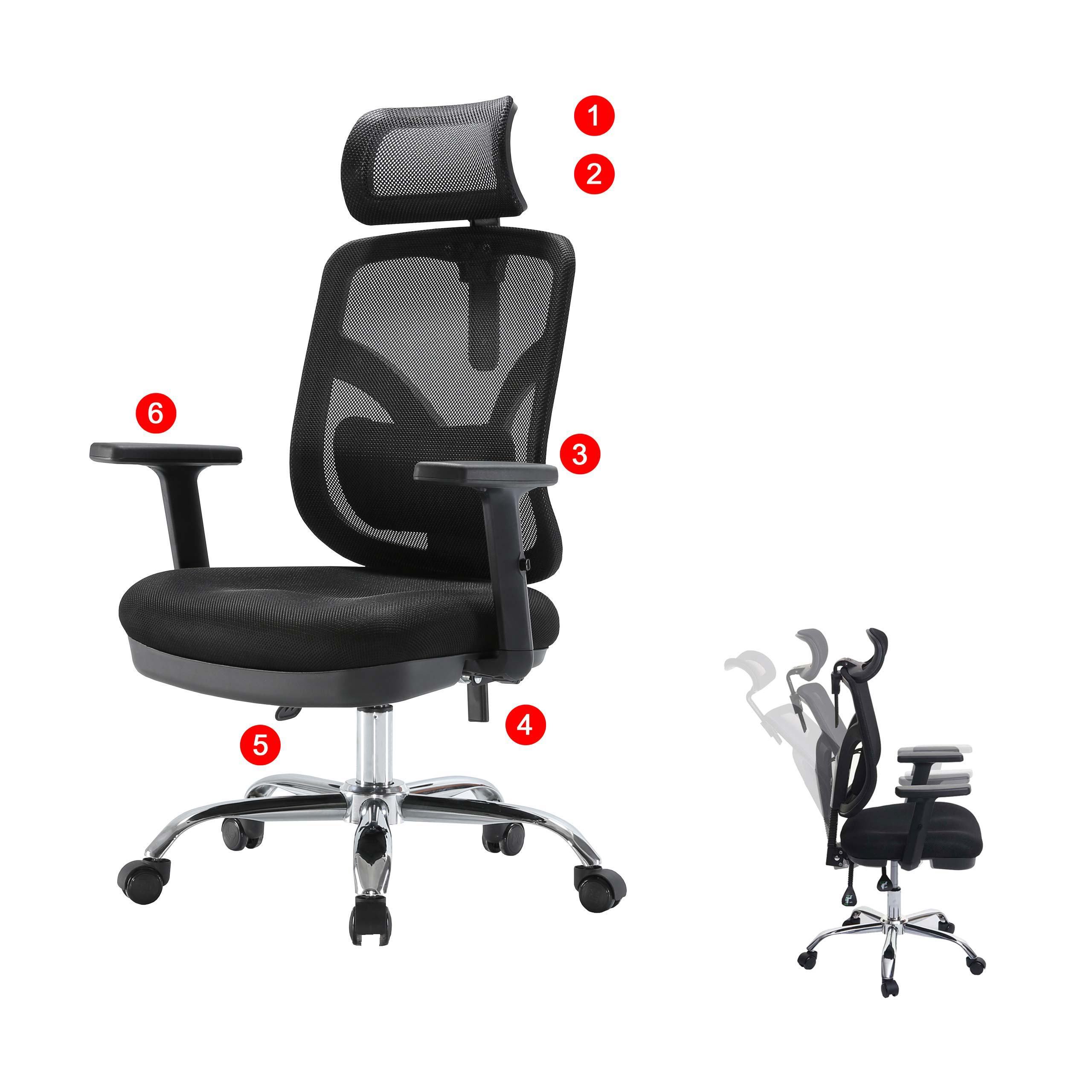 SIHOO M59AS Chaise de bureau ergonomique, fauteuil de bureau avec accoudoirs relevables 3D synchronisés, chaise d'ordinateur (Gris