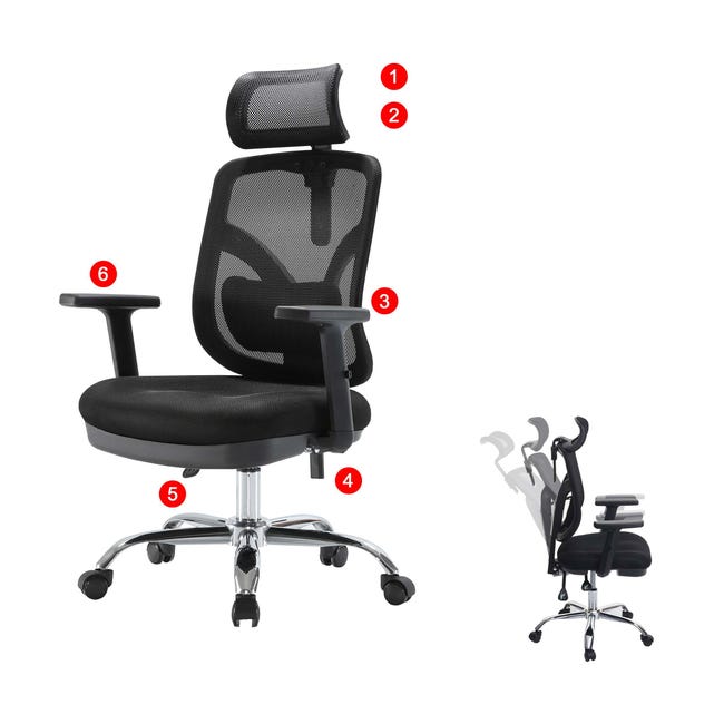 SIHOO M59AS Chaise de bureau ergonomique, fauteuil de bureau avec accoudoirs relevables 3D synchronisés, chaise d'ordinateur (Gris SIHOO M59AS Chaise de bureau ergonomique, fauteuil de bureau avec accoudoirs relevables 3D synchronisés, chaise d'ordinateur (Gris