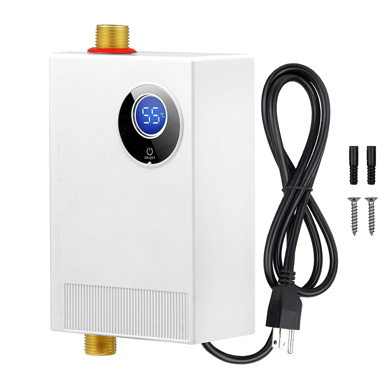 Scaldabagno Istantaneo Elettrico Sotto Lavello 3500W 220V – Mini Scaldacqua Senza Serbatoio, Schermo LED, 30-52°C, IPX4, Per Cucina E Bagno, Montaggio A Parete