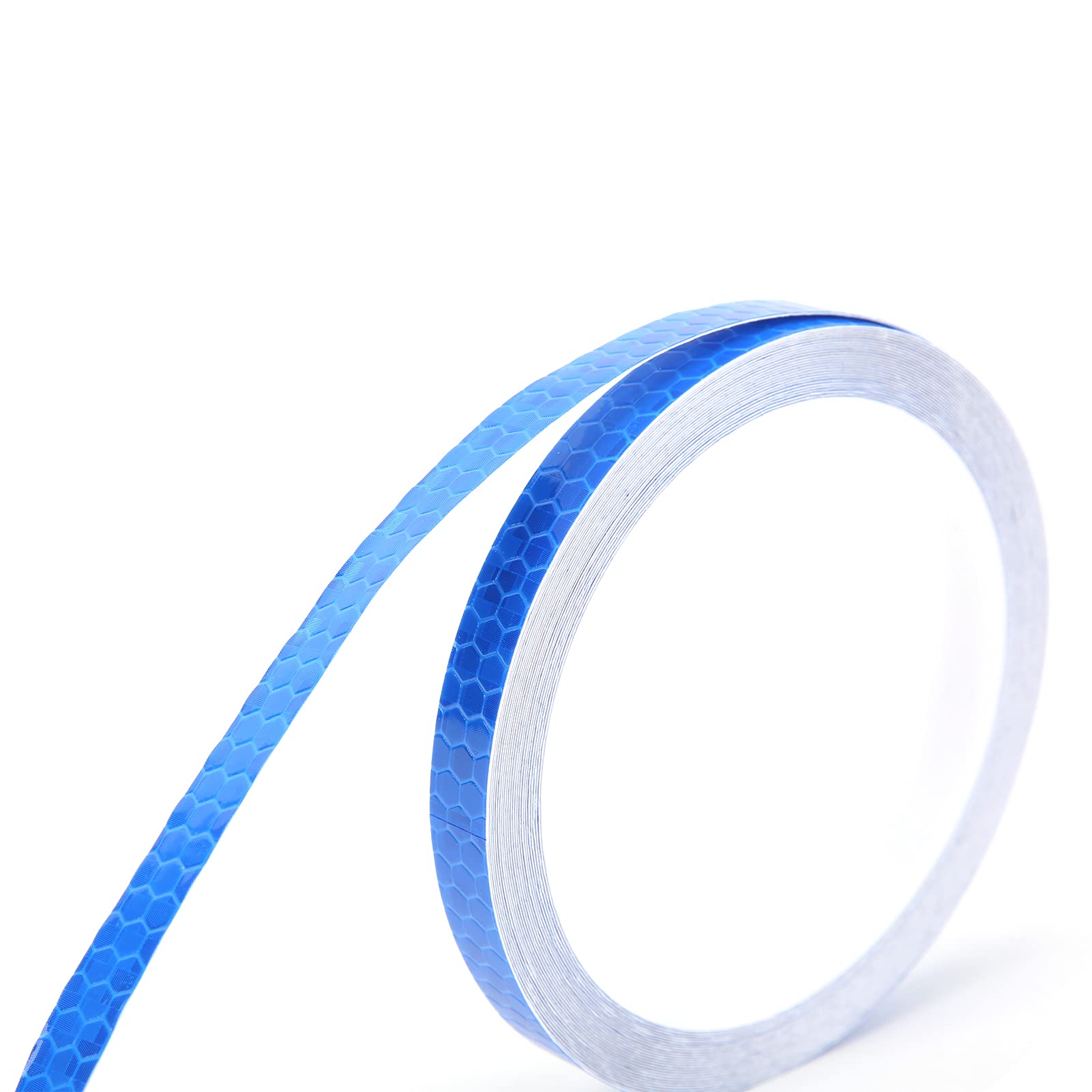 Adesivos reflexivos padrão hexagonal fita luminosa impermeável para carro motocicleta decoração diy (azul) - 5
