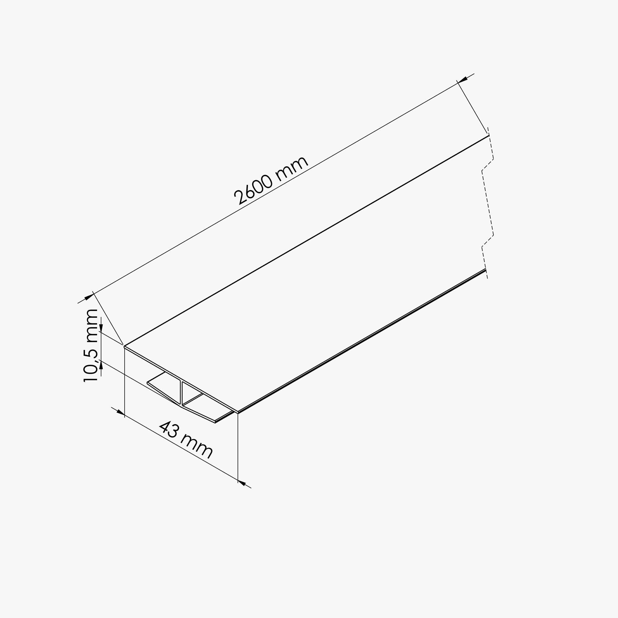 Profil de Jonction PVC Alimentaire 8 mm - Longueur 2.60 m - Blanc - 4