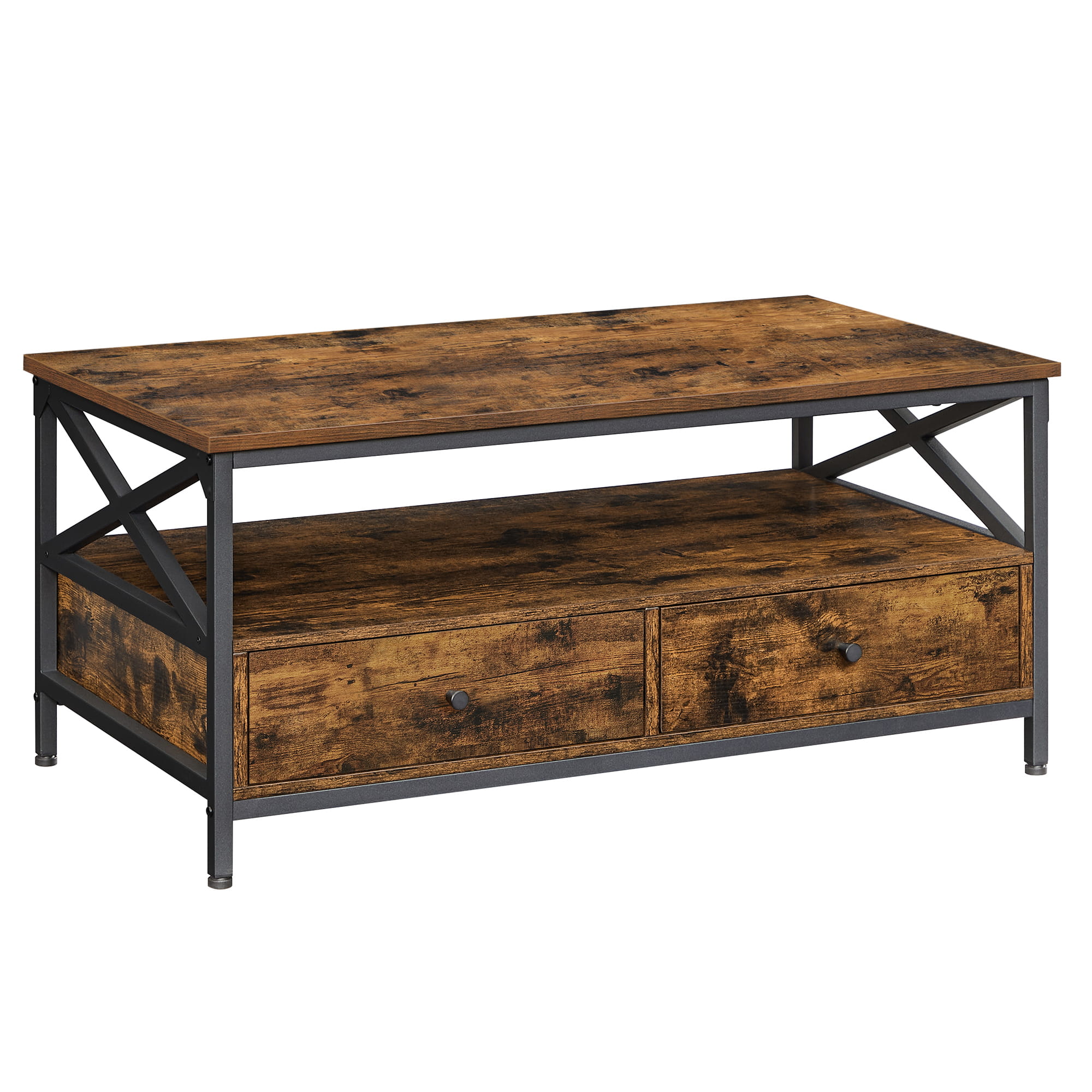 Stolik kawowy lub szafka RTV loftowa dąb rustykalny 100x55cm