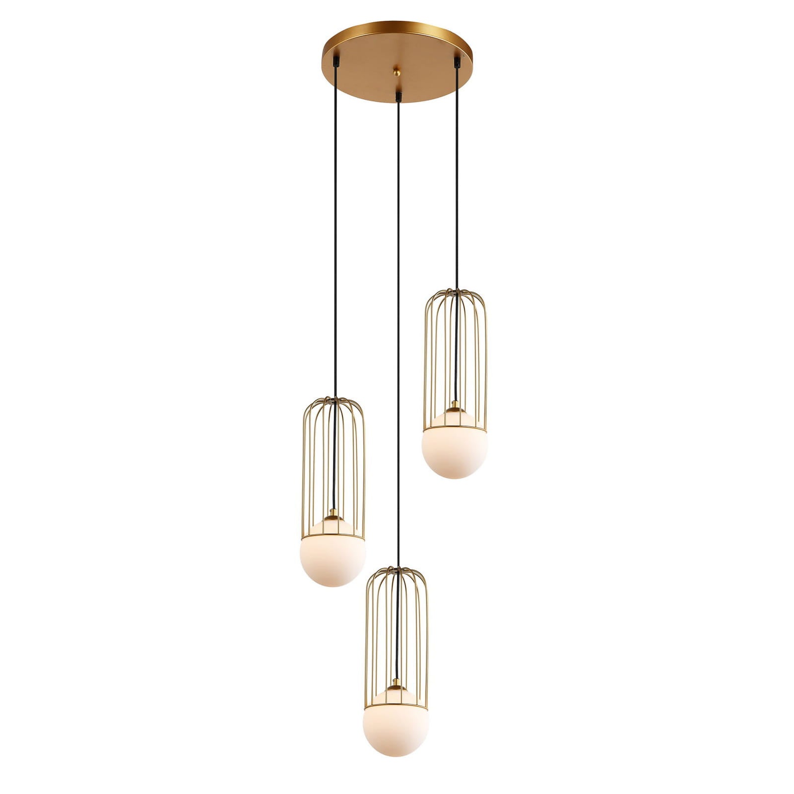 Lampa wisząca Simon złoto-biała 3xG9x25W nowoczesna wym: 102 x 37 x 37 cm szkło Italux
