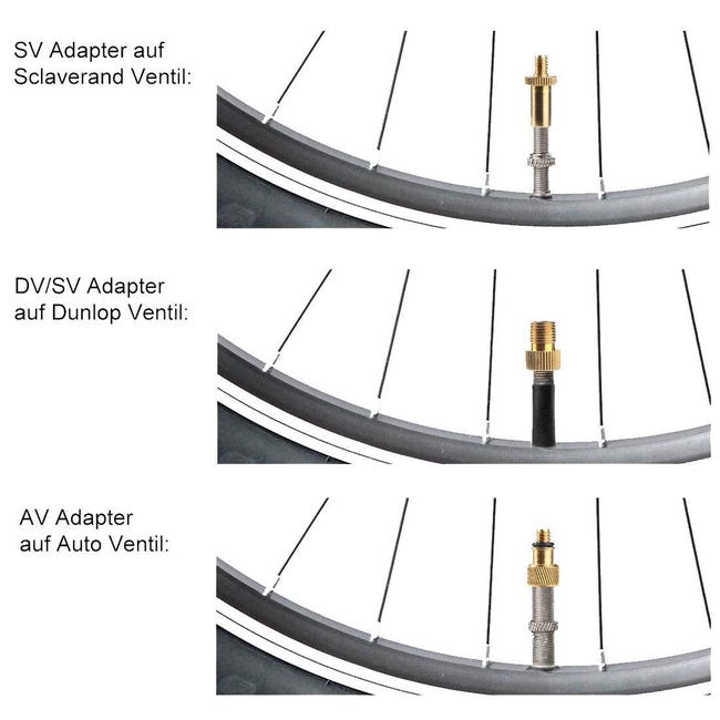 Lot De 2 Adaptateurs Pour Pompe à Vélo - Double Tête Pour Valve Presta, Compatible Toutes Pompes