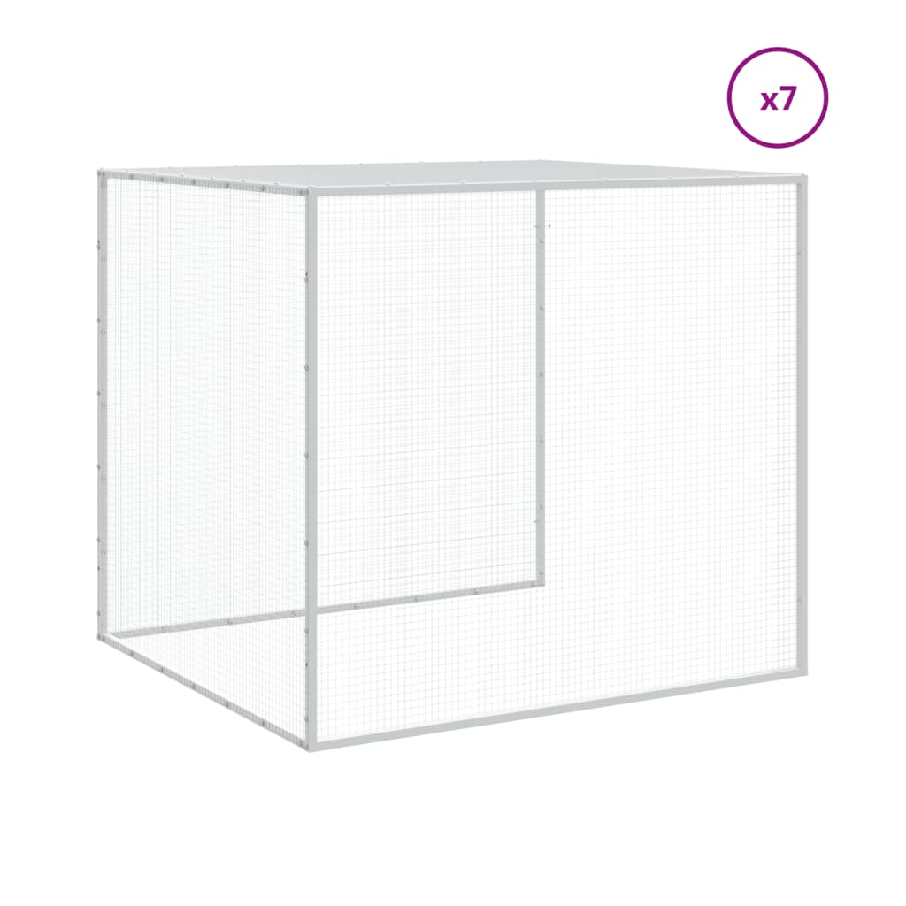 Galinheiro com teto 803x98x90 cm aço galvanizado cinza-claro - 7