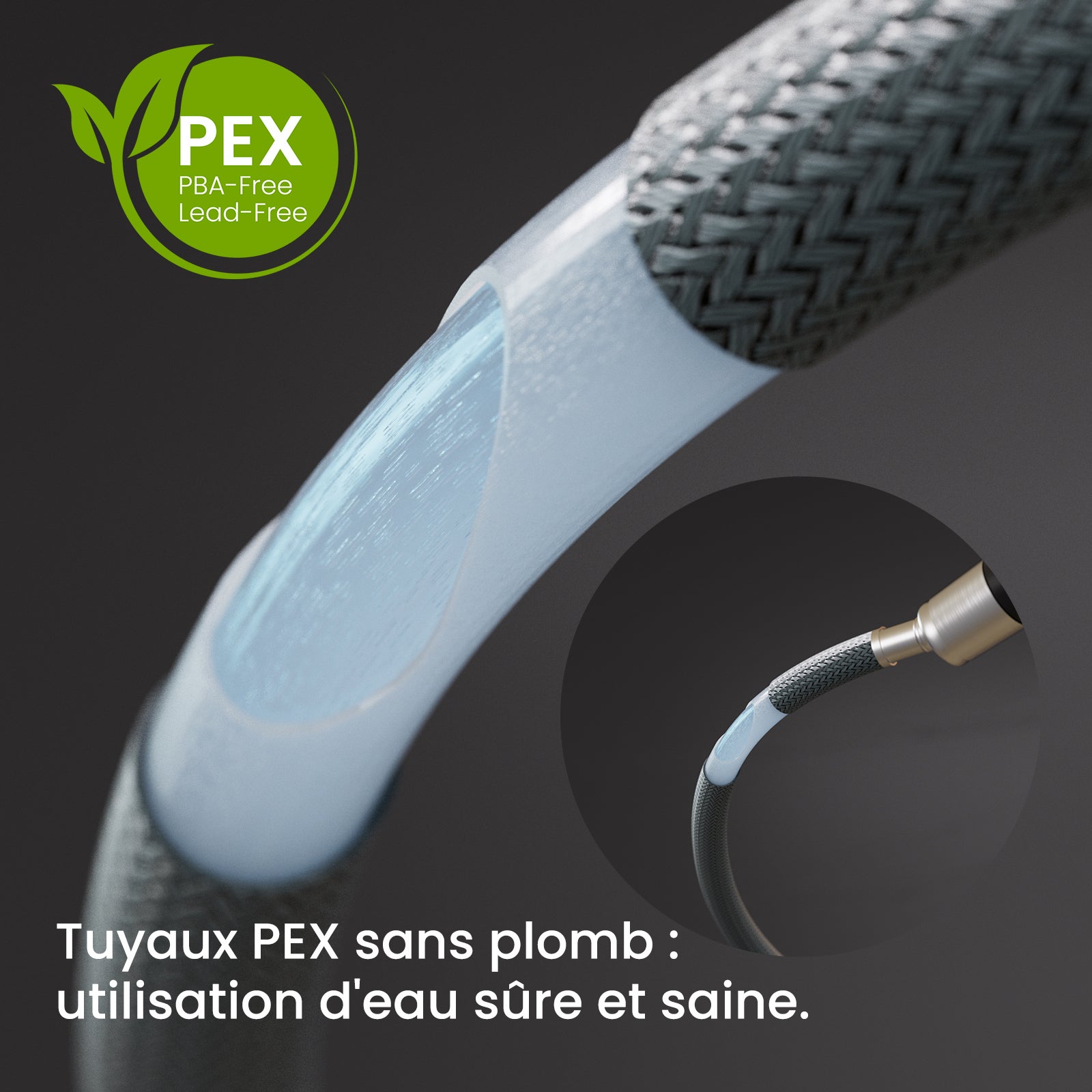 Noir Robinet Cuisine avec Douchette - Mitigeur Douchette d'évier Extractible à 2 Jets Mitigeur de Cuisine Pivotant à 360° - 6