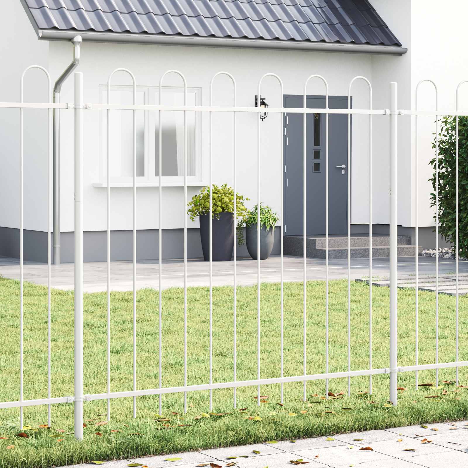 Ogrodzenie Ogrodowe 4 pcs Biały 6,8 x 1 m vidaXL
