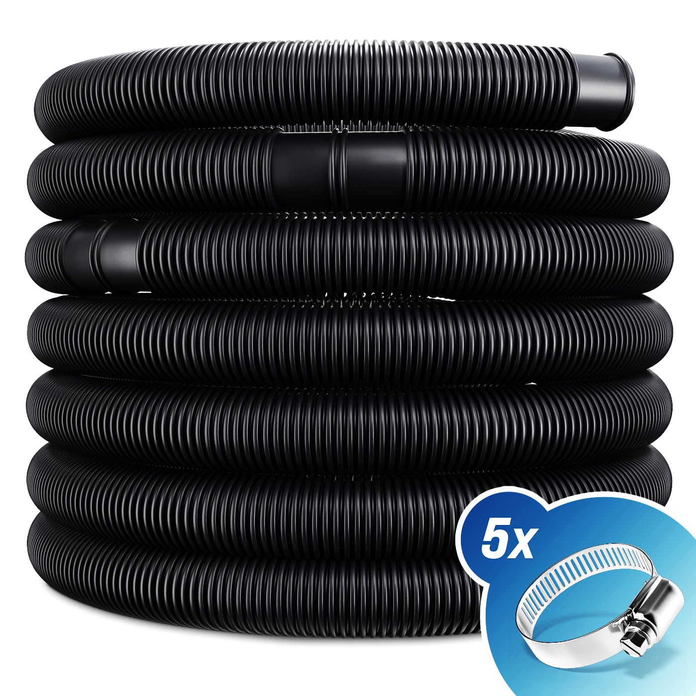 MONZANA® Tuyau piscine 38mm 14m flexible manchons 5x colliers tuyau — free download