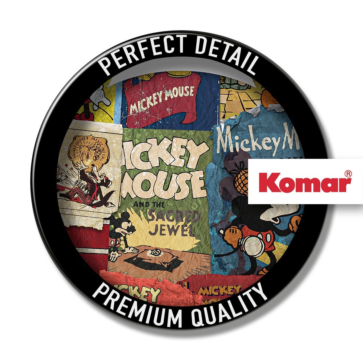 Vinilos decorativos gigantes de komar - disney mickey head billboard - talla: 125 x 125 cm
