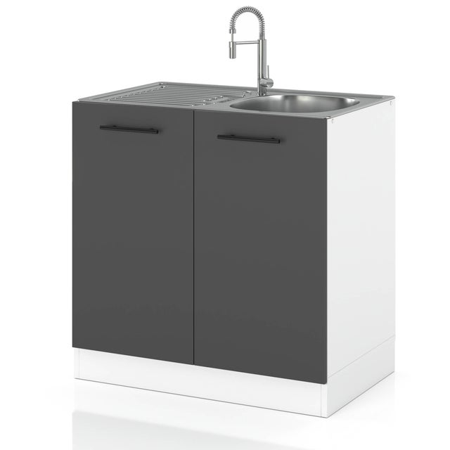 Szafka kuchenna stojąca na nóżkach pod zlew modułowa 80cm spremium szary