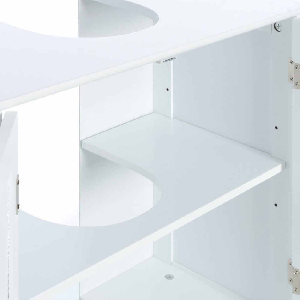 Bajo lavabo pie de madera blanco de 60x30x60 cm - 3