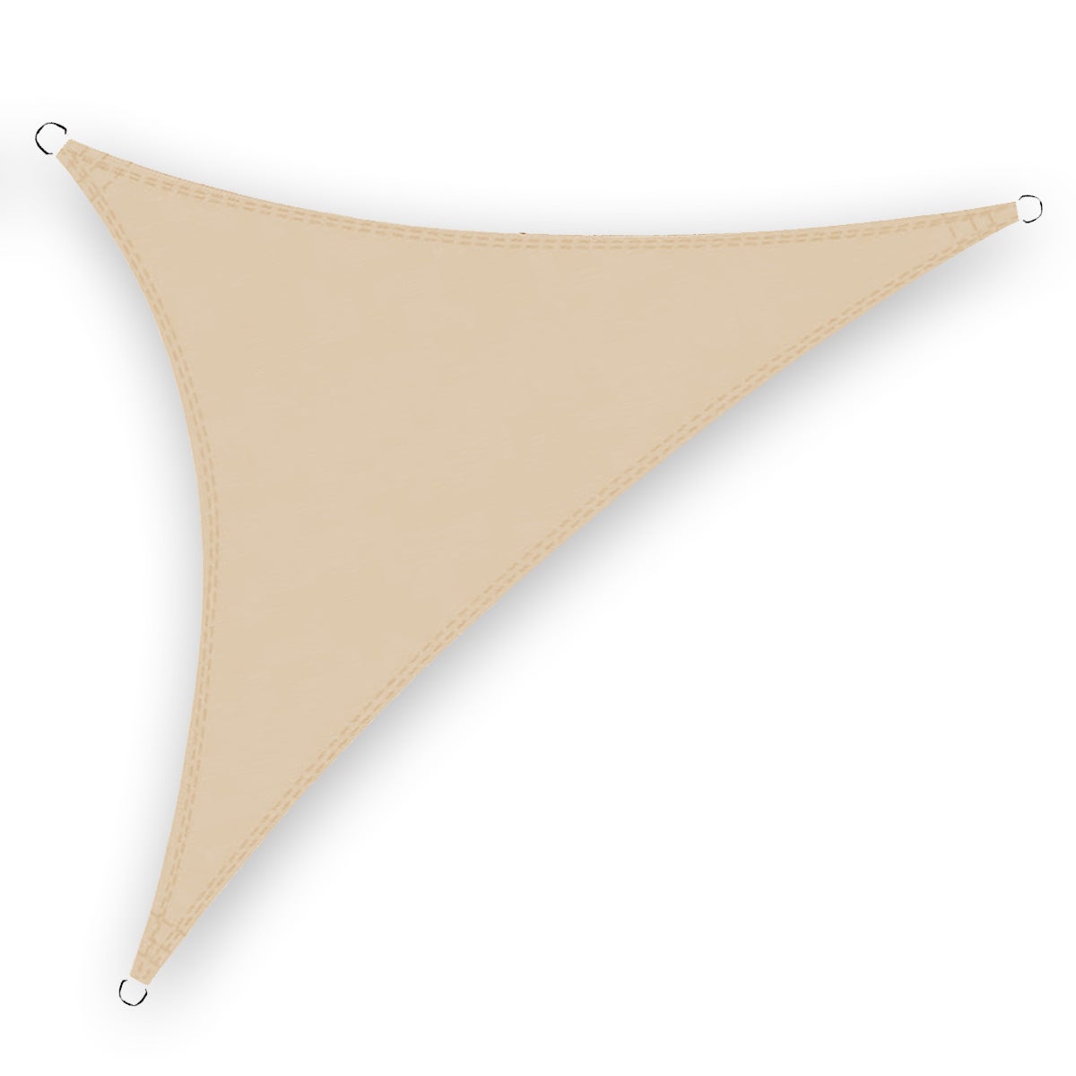 Toldo vela triangular impermeable 3x3x3 m con anillas y cuerdas beige Klack - 2