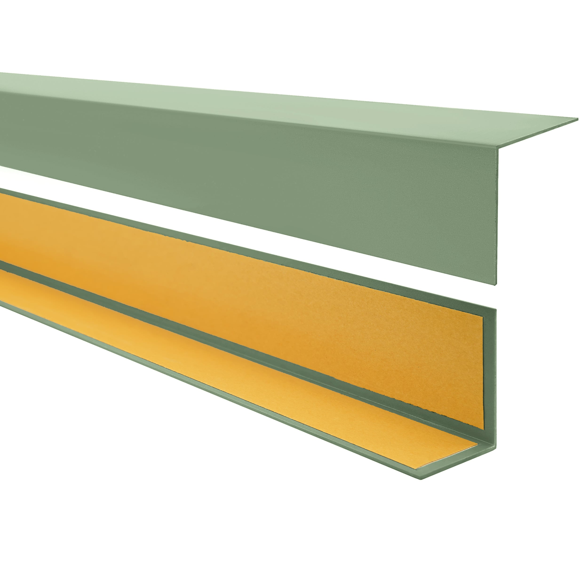 Kątownik twardy PCV 15x15 mm - samoprzylepny ozdobny profil kątowy, narożnik - 150 cm, jasnozielony