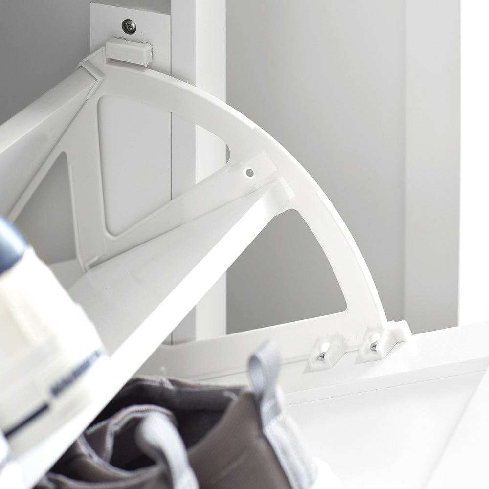 Sapateira com 2 portas basculantes Sapateira estreita Organizador de sapatos Branco 60 x 24 x 110 cm FSR87-K-W SoBuy PT - 5