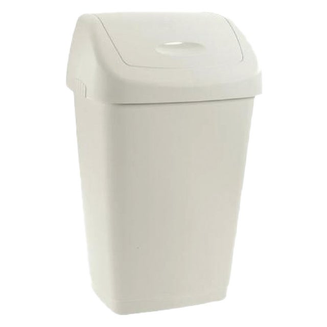 POUBELLE 'GRACE' 50 Lt - 40,5 x 32 xh 65,5 cm sauge/blanc