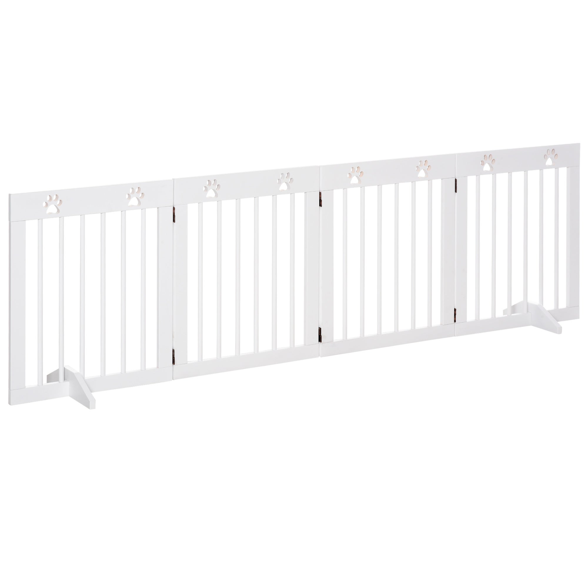 Barrière Sécurité Pliable Chiens 4 Panneaux Bois Pin 204x30x61cm Blanc ...