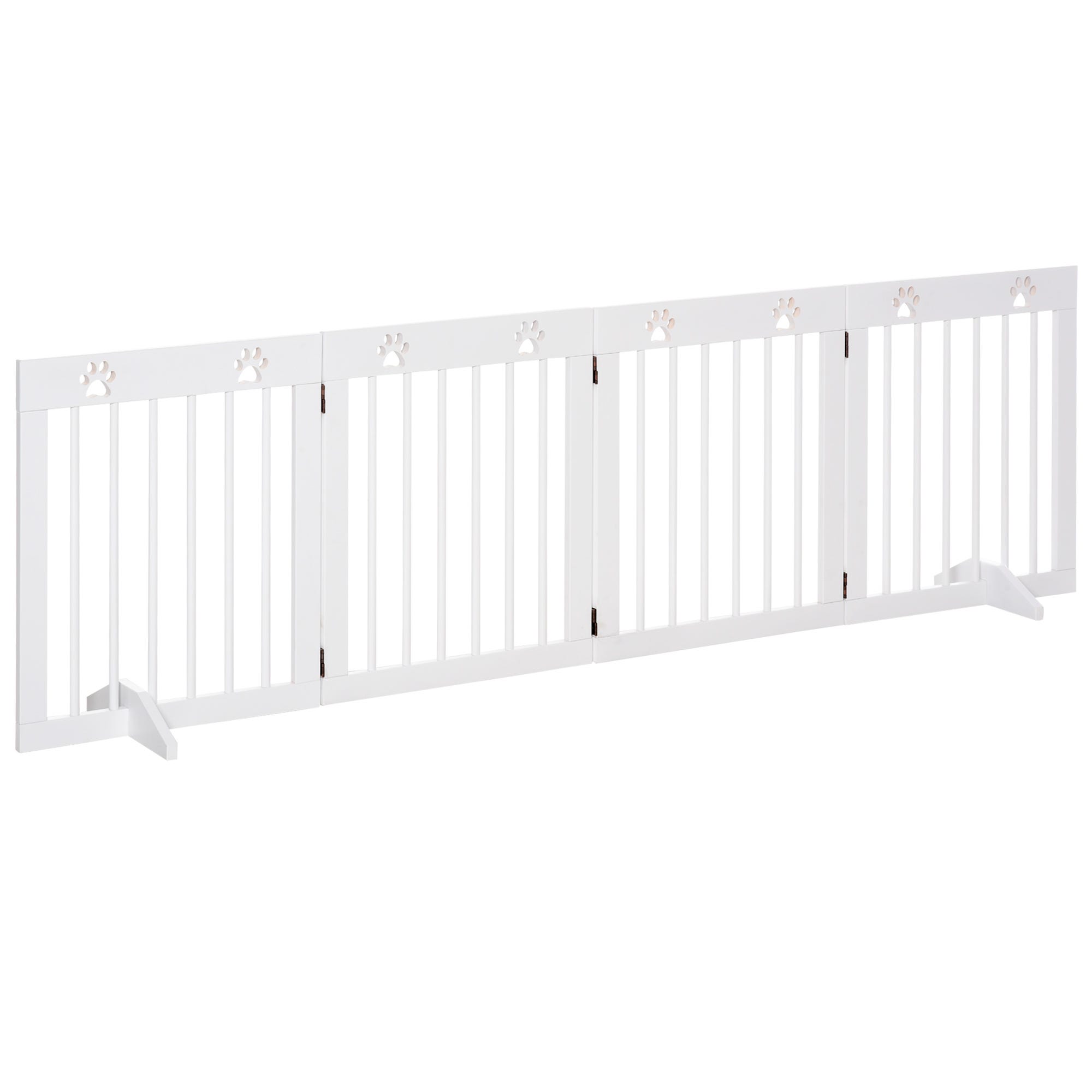 Barrière Sécurité Pliable Chiens 4 Panneaux Bois Pin 204x30x61cm Blanc ...