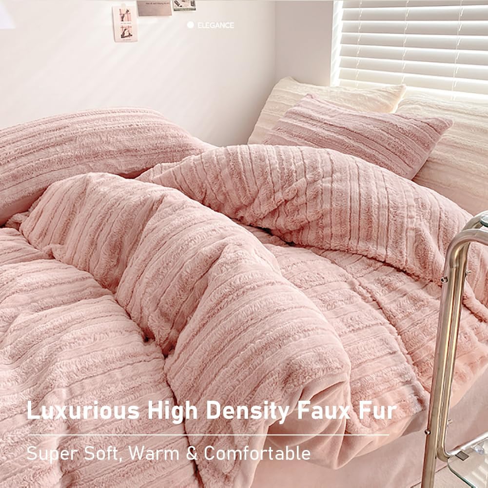 Capa de Edredão Peluche 220x240 Rosa + 2 Fronhas 65x65cm - 3