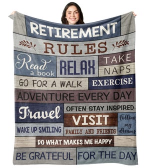 G-dake Regalo Pensione Donna, Coperta Regali per Pensione, Pensionata dell' Anno Regalo Donna, Idee Regalo Pensione per Donne Collega Mamma Nonna Moglie Amica, Coperta morbida 150x200cm