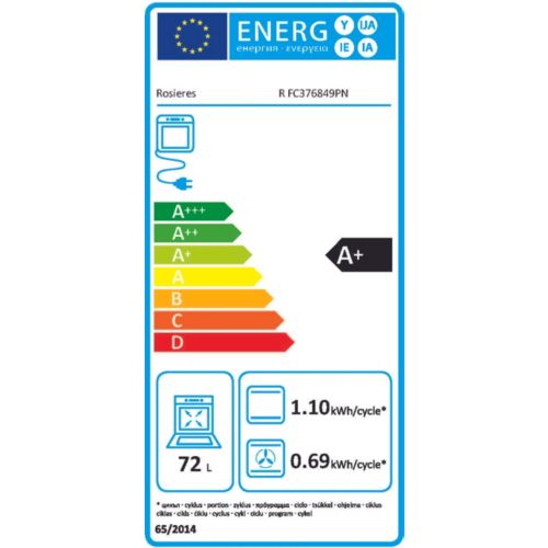 Four encastrable ROSIERES R FC376849PN - Pyrolyse - Chaleur pulsée - Vapeur - Porte froide - Rails télescopiques - 9