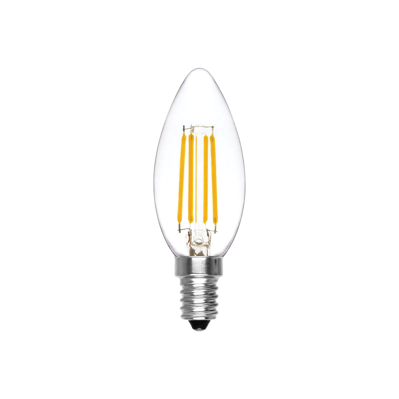 Lumanare cu filament LED Alcapower C35 E14 6W 810lm 4000K alb neutru transparent, clasa de eficienta energetica D, durata de viata 25000 ore