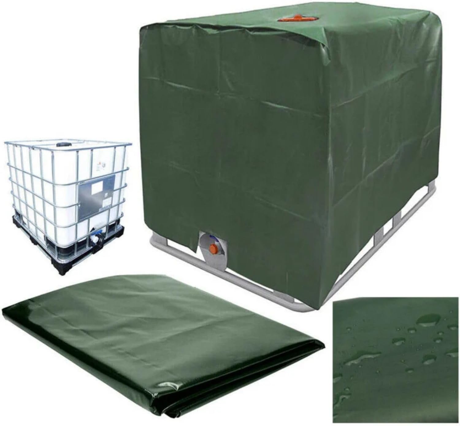 Pokrywa do zbiornika na wodę, pokrywa do zbiornika na wodę IBC 1000L, pokrywa ochronna do pojemnika na wodę, 120x100x116cm