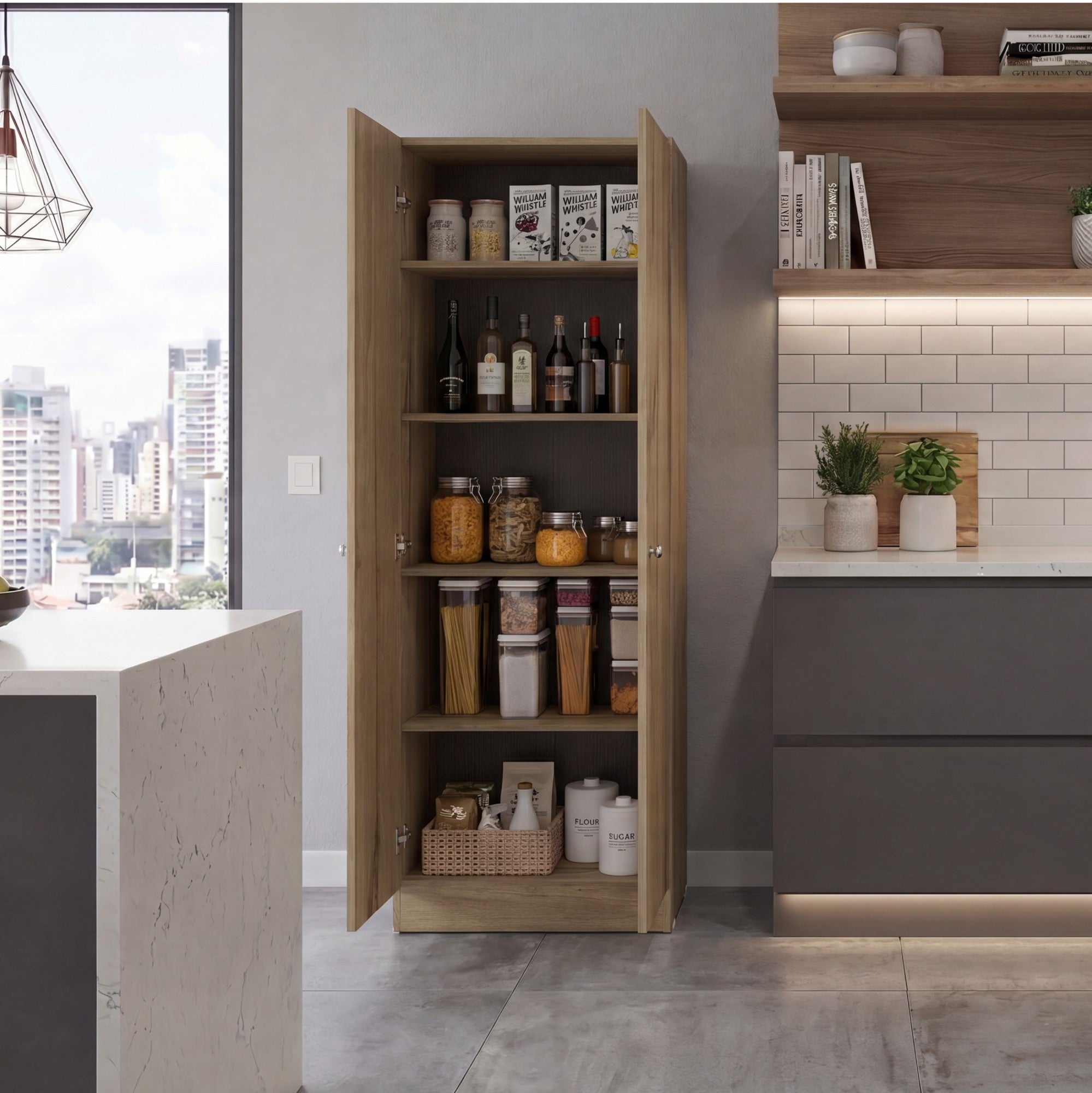 Armario multiusos de 181 cm, roble arena | Leroy Merlin