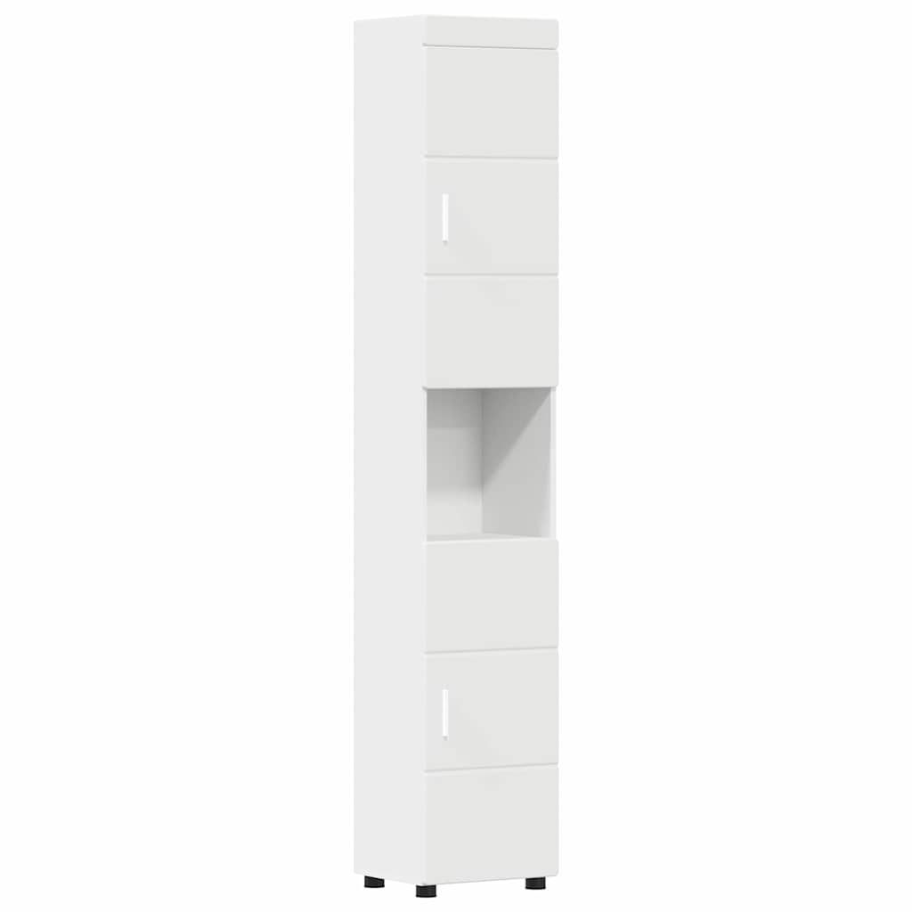 vidaXL Gabinete de Baño Blanco 37 x 31.5 x 203 cm Madera contrachapada - 2