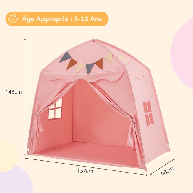 Ergocar Tipi Enfant Fille, Cabane Enfant Exterieur avec Boules Colorées Ergocar Tipi Enfant Fille, Cabane Enfant Exterieur avec Boules Colorées