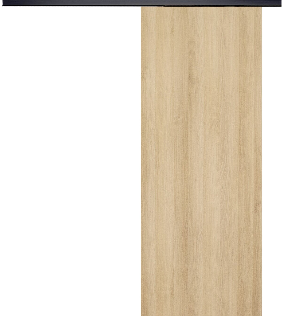 Porte Coulissante Décor Chêne Naturel Honey Oak H204 X L93 Cm, Rail Alu Bandeau Noir Gd Menuiseries - 2
